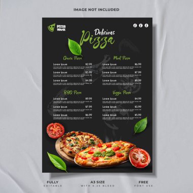 Yaratıcı Restoran Pizza Menüsü Tasarımı