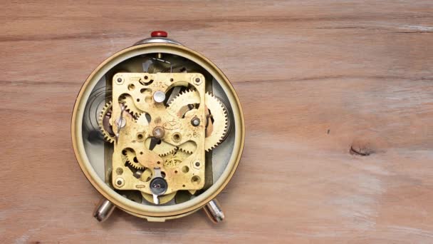 Vecchio Meccanismo Dell Orologio Funziona Primo Piano — Video Stock