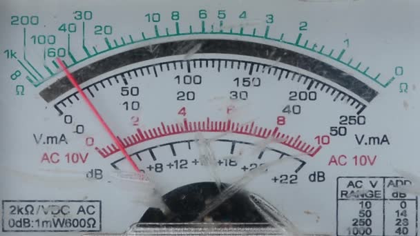 Analoge Multimeter Aflezing Basis Analoge Meters Hebben Meestal Hun Nauwkeurigheid — Stockvideo