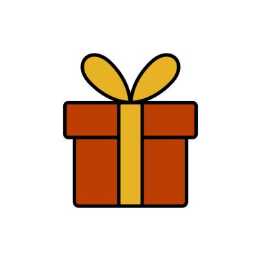 Noel ya da doğum günü hediyesi, kurdeleli hediye kutusu, vektör tasarımı