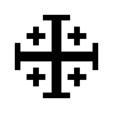 Kudüs Haçı, basit vektör tasarımı