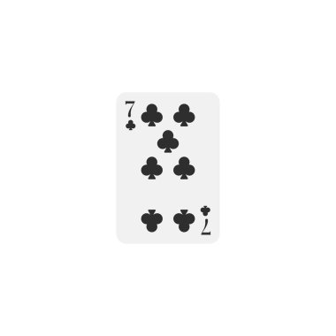 Kulüpler 7, oyun kartı, vektör tasarımı