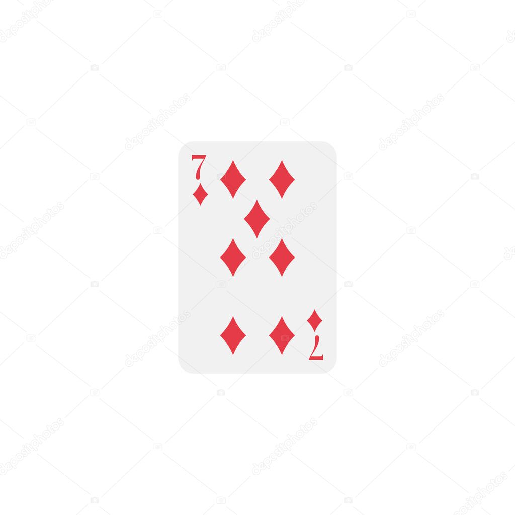 Diamonds 7, playing card, vector design
