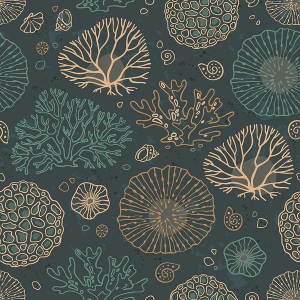 Seamless pattern vector with corals — Stock Vector