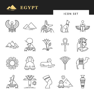 Mısır klasik unsurları. Mısır simgesi bir logo, Web sitesi tasarımı, baskı ürünleri ve daha fazla bilgi için ayarla.