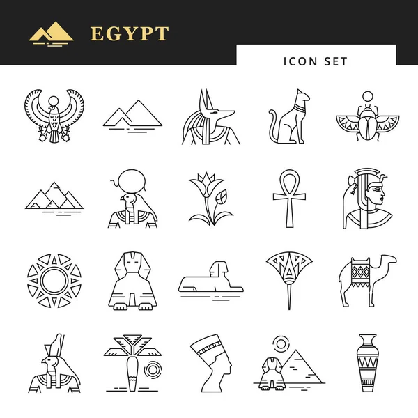 Klassische Elemente Ägyptens Ägyptische Symbolset Für Ein Logo Website Design — Stockvektor