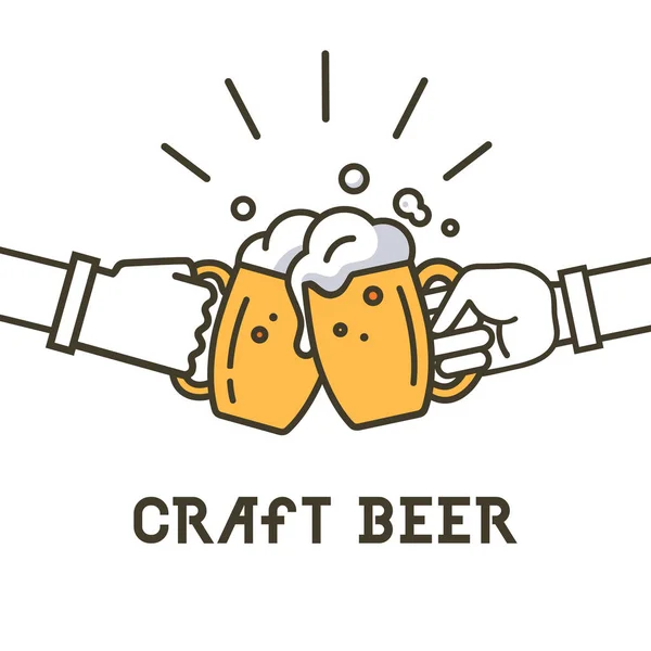 Craft beer logo, bokstäver vektor illustration emblem design. — Stock vektor