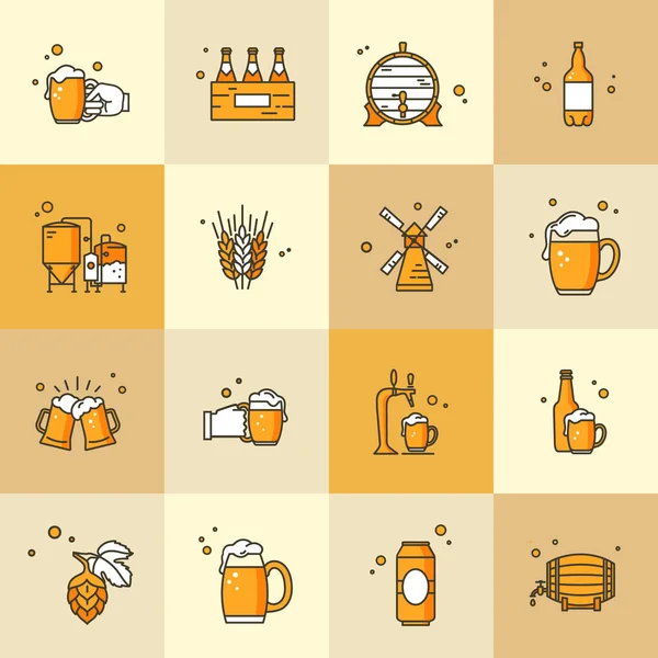 Craft Beer pixel-perfecte pictogrammen in de moderne stijl geïsoleerd op witte achtergrond. — Stockvector