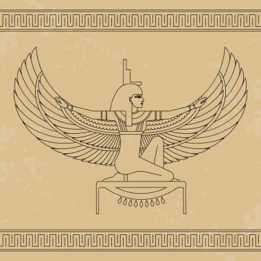 The Egyptian goddess Isis. Animation portrait of the beautiful Egyptian woman. clipart