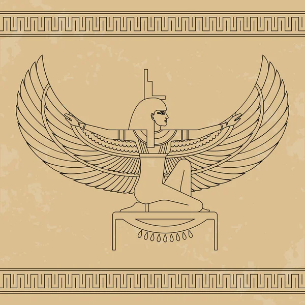 Mısır tanrıçası Isis. Güzel Mısır kadın portresi animasyon.