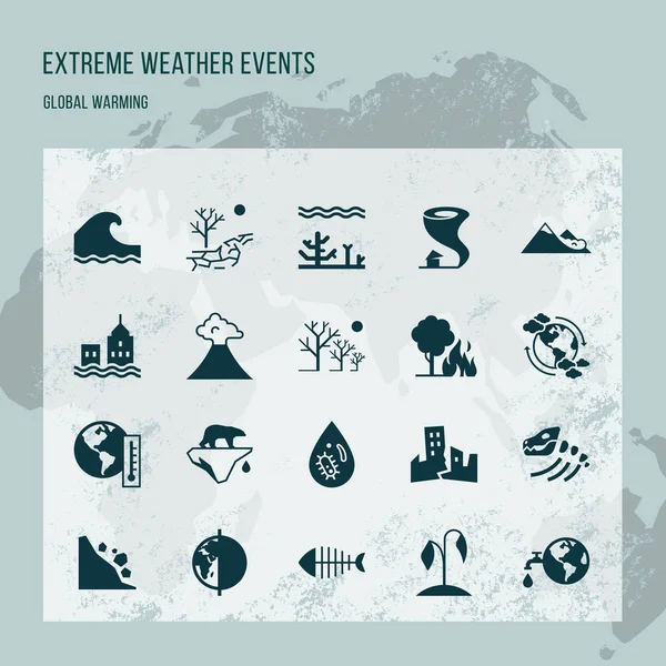 Diferentes variantes de iconos ambientales sobre el tema de la ecología en estilo plano aislado sobre fondo blanco . — Archivo Imágenes Vectoriales