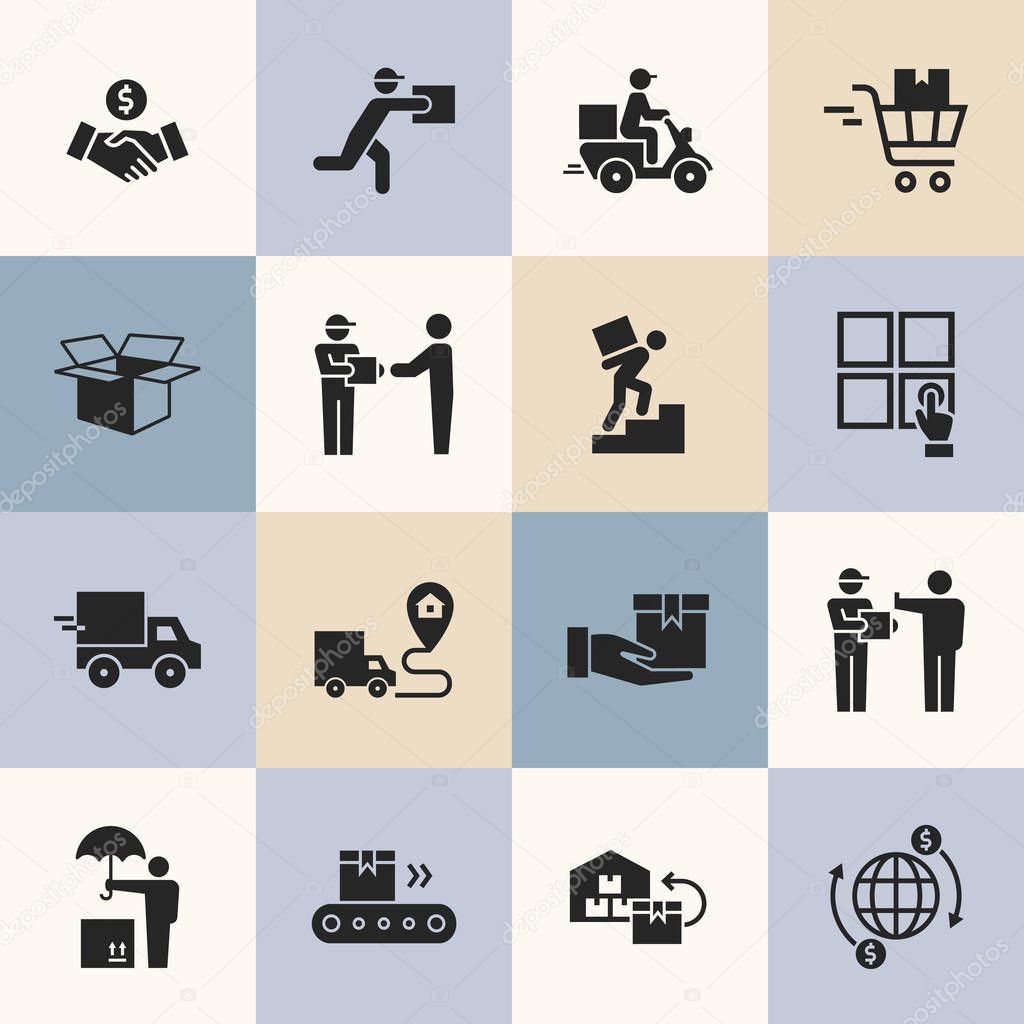 Vector delivery logistic icons for web, infographic or print.