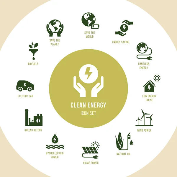 Eco collection avec diverses icônes sur le thème de l'écologie et gr — Image vectorielle