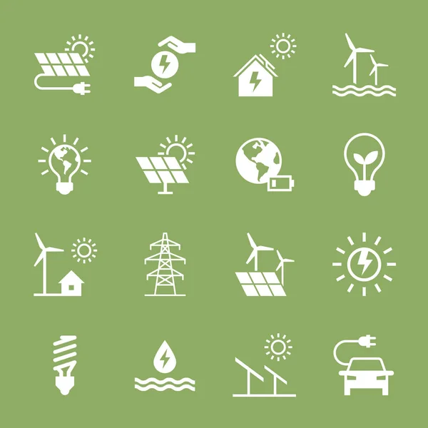 Conjunto de iconos eco vector en estilo plano . — Archivo Imágenes Vectoriales