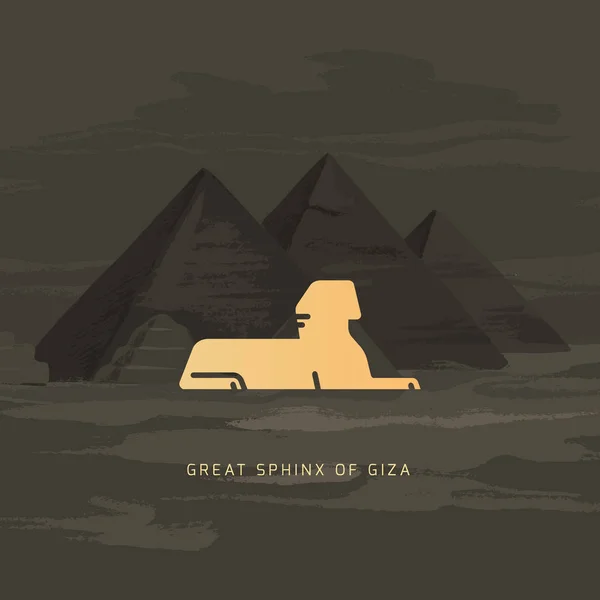 Vektor ikonen för Great Sphinx av Giza isolerad på handritade vektor illustration — Stock vektor