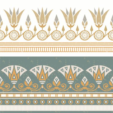 Beyaz bir çiçek ile Mısır ulusal süs Dikişsiz vektör illüstrasyon.