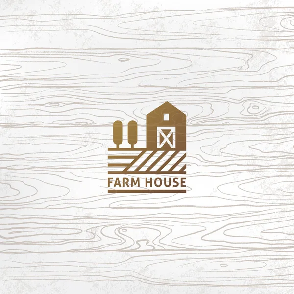 Modern logo linear farm style or production with a place for tex