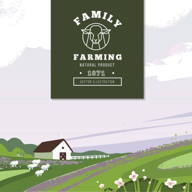 Logolu ve metin yeri olan bir açılış sayfası için bir başlık veya ilk ekranın vektör şablonu.