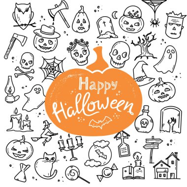 Vektör şablonu halloween mutlu kart veya afiş