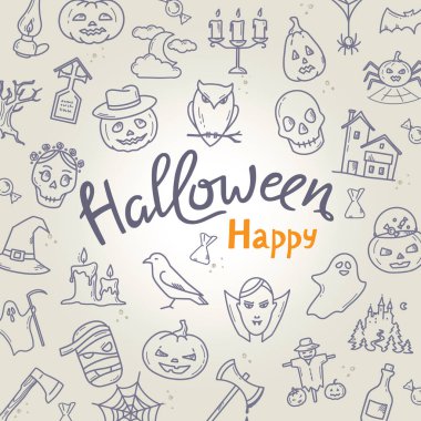 Vektör şablonu halloween mutlu kart veya afiş