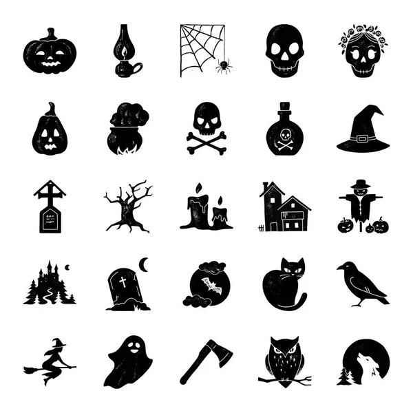 Modern basit simgeler Büyük Halloween vektör seti.