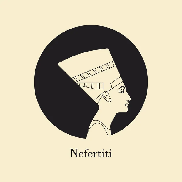 Uma ilustração vetorial do perfil da rainha do Egito Nefertiti . —  Vetores de Stock