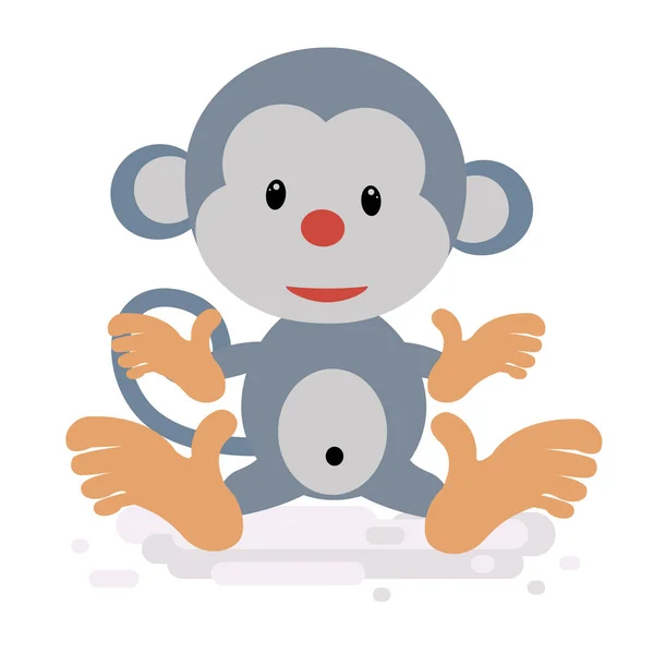 Cute Monkey Carton Vector Illustration — Stock Vector