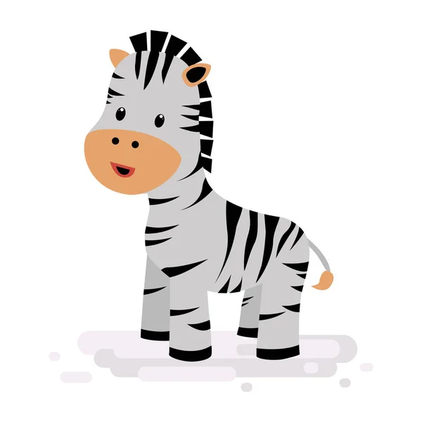 Niedlicher Zebrakarton Vektorillustration — Stockvektor