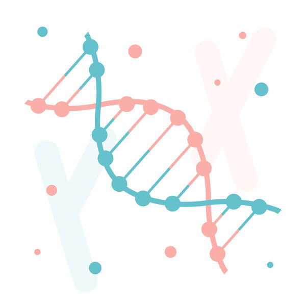 DNA vector illustration, hromosomes vector icon