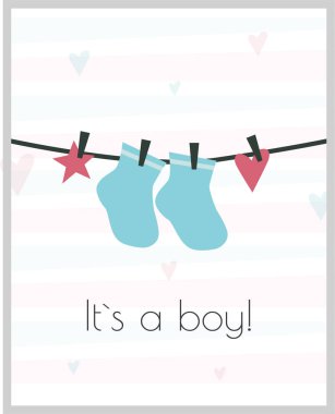 Bebek daveti, kartpostal. O bir erkek.