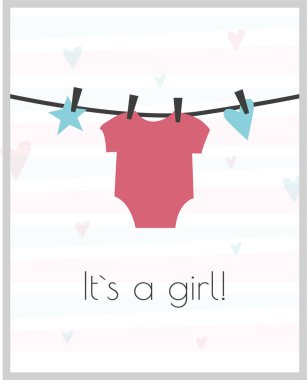 Bebek daveti, kartpostal. O bir kız.