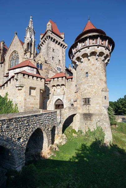 Vue Sur Célèbre Château Kreuzenstein Basse Autriche Europe — Photo