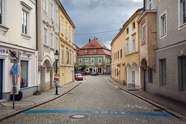 Ybbs Der Donau Austria July 2018 Old Cobbled Street Historical — Stock Photo, Image
