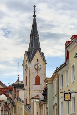 Eski Katolik Kilisesi'nde tarihsel an der Donau, bölge Melk, Aşağı Avusturya, Europe okullar şehir merkezi.