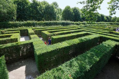 Viyana / Avusturya - 11 Temmuz 2017. Schoenbrunn Palace Park Barok hedge labirent. Viyana, Avusturya Europe