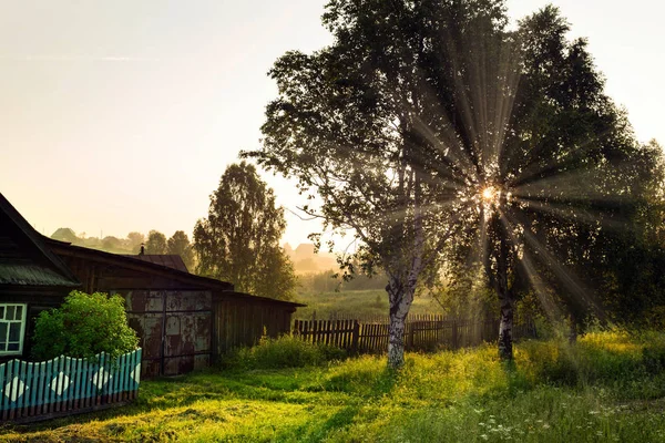 Sunrise in the russian village of Visim, Sverdlovsk region, Russia.