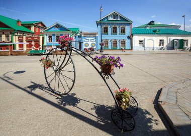Tarihsel merkez. Tatarkaya Sloboda 'nın tarihi Tatar ilçesi. Kazan, Tataristan Cumhuriyeti, Rusya Federasyonu.