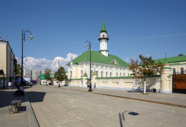 18. yüzyılın Mardzhani Camii Eski Tatar Mahallesi 'nde. Kazan, Tataristan Cumhuriyeti, Rusya.