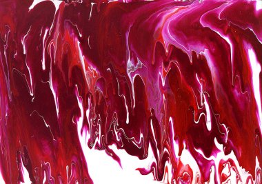 Arka plan. Kırmızı, pembe ve beyaz tonlarda boya çizgiler şeklinde çizim soyut. Boyalı. Karton üzerine akrilik. Duvar kağıdı.