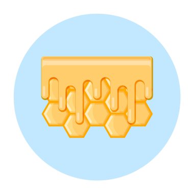 Tatlım yağıyor. Peteğin mavi bir arka plan üzerinde. Hat sanatı. Vektör