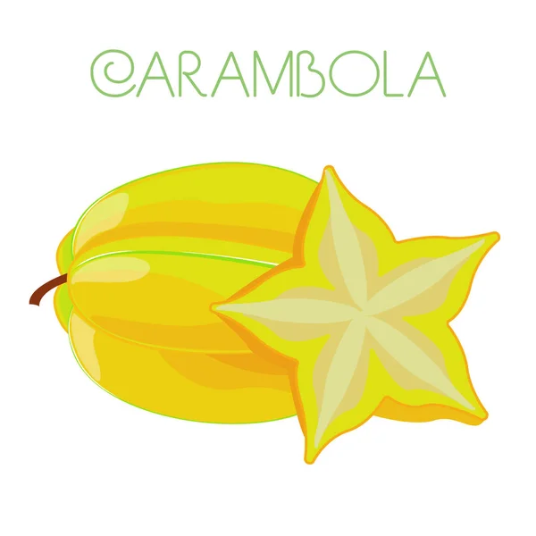 Carambola Imagem Vetorial Fundo Isolado —  Vetores de Stock