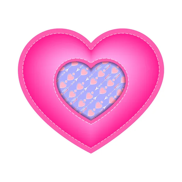 Coeur Rose Saint Valentin Avec Motif Insertion Flèches Coeurs Sur — Image vectorielle
