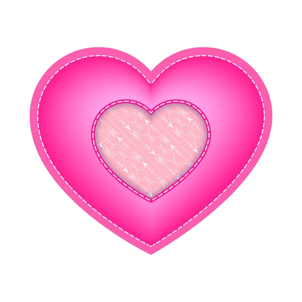 Valentine Pink Heart Insert Pattern Arrows Hearts Pink Background Center — Stock Vector