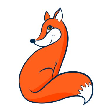 Fox. Stilize karikatür tarzı bul. İzole arka plan. Vektör