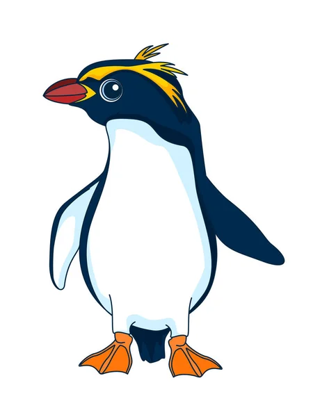 Pinguim Figura Estilizado Estilo Cartoon Fundo Isolado Vetor — Vetor de Stock