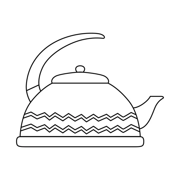 Полукруглый Чайник Гребешком Орнамент Изолированном Фоне Doodle Стиле Векторная Графика — стоковый вектор