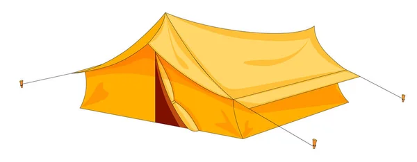 Toeristische Tent Gedemonteerde Soort Cartoon Vector — Stockvector