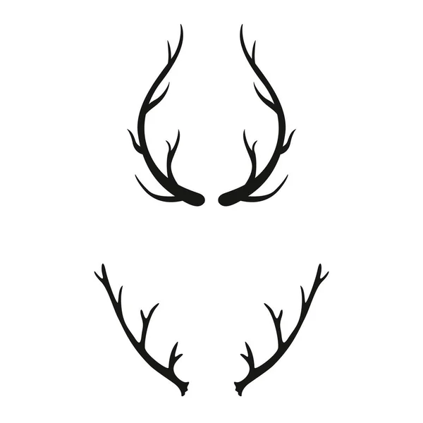Horns of a deer. Silhouette. Blank for design, printing on t-shi — Stock Vector