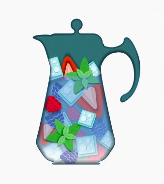 Sürahi detoks suyu: çilek, böğürtlen, ahududu,