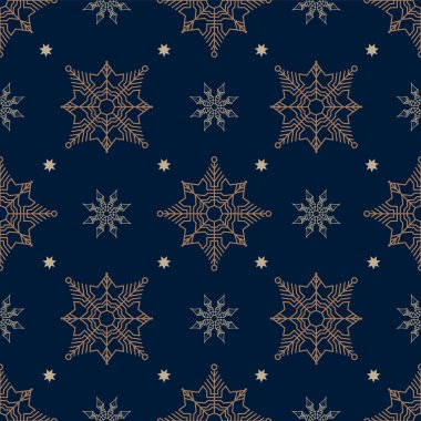 Geometrik sırayla bronz ve beyaz kar taneleri